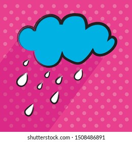 Clouds and water drops set icon in variety colors.