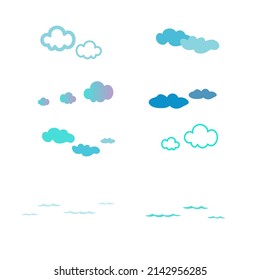 Clouds and wave icon. Vector illustration