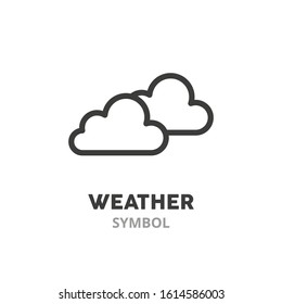 Clouds, weather thin line icon. Vector illustration symbol elements for web design.