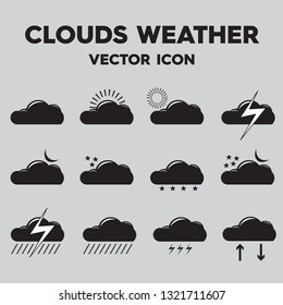 Clouds Weather Vector Icon Set