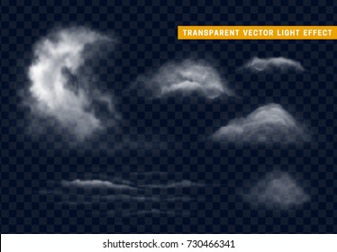 Clouds white realistic isolated on background transparency.