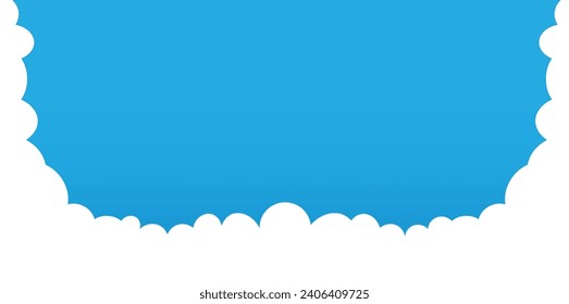 Wolken breiten Rand auf blauem Hintergrund. Panorama für Banner, Vorlage. Vektorgrafik