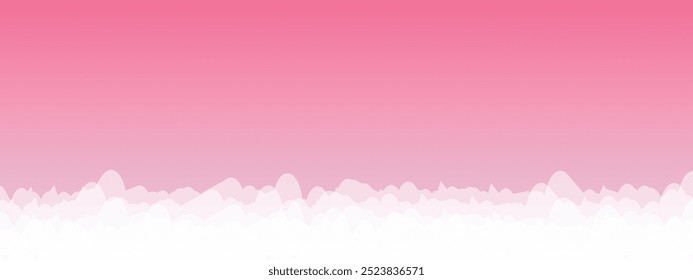 Nubes de borde ancho sobre fondo rosa. Fondo rosado del acontecimiento de San Valentín con las nubes decorativas para el diseño de la Plantilla de la capa del Anuncio. VECTOR EPS 