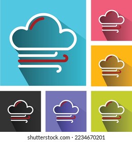 Clouds and wind in sky icon , weather icon, cloud symbol , cloud with air icon, clouds with breeze icon, cloud logo , clouds vector icons set