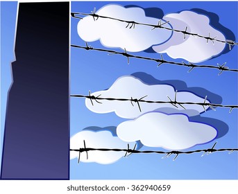 clouds wit Barb Wire