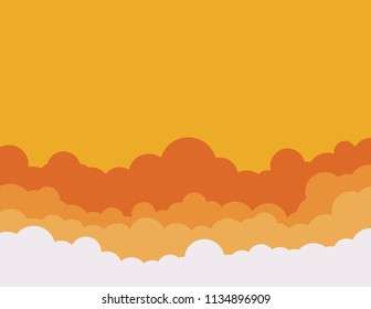 Clouds yellow color sunshine vector.