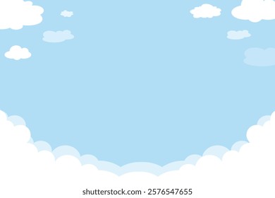 Cloudscape in bright blue sky with copy space vector background