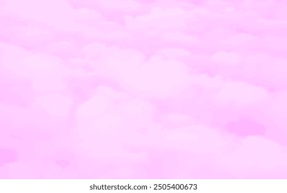 Paisaje de nubes Fondo rosa Ilustración vectorial realista Fondo de pantalla inflado Atmósfera Hermosos cielos rosados Clima Luz del día Ambiente profundo Verano Primavera Espacio Humedad Naturaleza Nublado Paz
