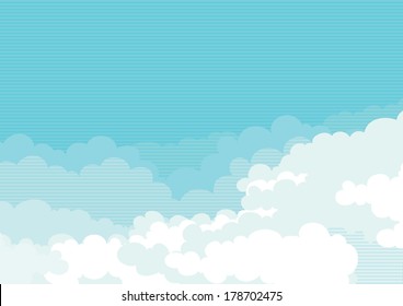 Cloudscape Vector Horizontal Background Blue Sky Stock Vector (Royalty ...