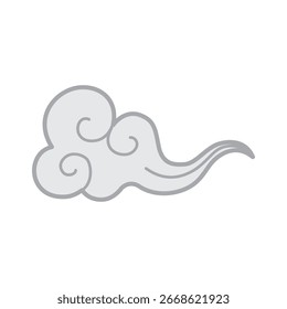 Cloud-shaped decorative traditional Korean pattern.