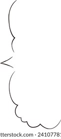 Cloud-shaped handwritten speech bubble frame, slim marker style
