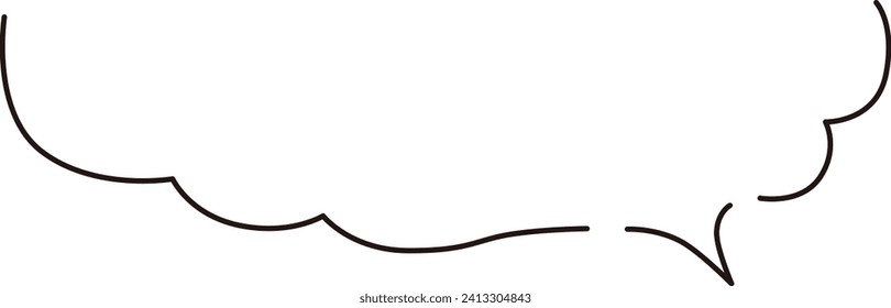 Cloud-shaped handwritten speech bubble frame, simple line style
