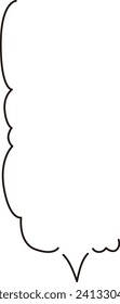 Cloud-shaped handwritten speech bubble frame, simple line style
