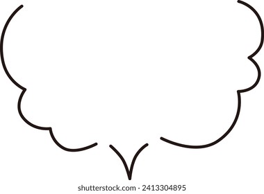 Marco de burbuja de habla manuscrita en forma de nube, estilo de línea simple
