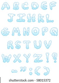 Cloud-shaped letters set