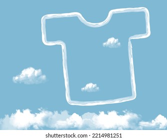 Cloud-shaped personal computer, cloud, cloud floating in the blue sky