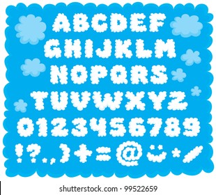 Cloud-shaped puffy text font