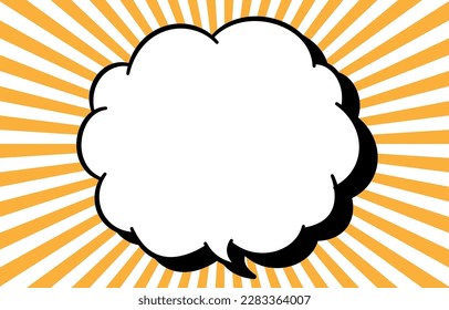 Una burbuja de voz en forma de nube y líneas de concentración. Material vector fácil de usar.
