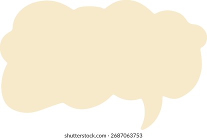 Cloud-shaped speech bubble, dialog callout vector illustration in light beige color.