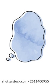 Cloud-Shaped Speech Bubble with Fuzzy Thoughts. Vector Design for Thinking and Imagination.