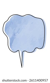 Cloud-Shaped Speech Bubble with Fuzzy Thoughts. Vector Design for Thinking and Imagination.