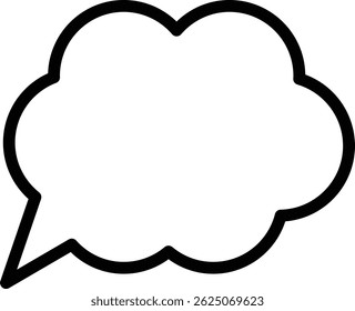 Cloud-Shaped Speech Bubble Icon for Thoughts, Ideas, and Communication
