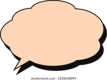 Cloud-shaped Speech Bubble with shadow Yellow