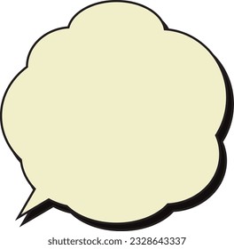 Cloud-shaped Speech Bubble with shadow Yellow