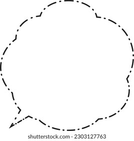 Cloud-shaped speech bubble Single-dot line Frame only