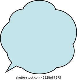 Cloud-shaped Speech Bubble Solid line Light blue