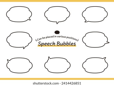 A cloud-shaped speech bubble that has a wide variety of horn orientations and can be placed in various positions. 