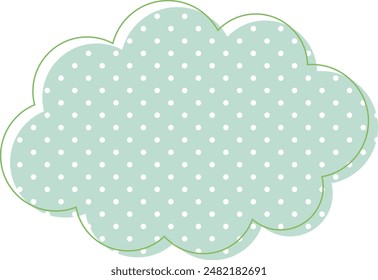 Burbuja de voz en forma de nube con lunares blancos sobre un fondo verde