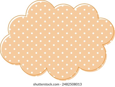 Cloud-shaped speech bubble with white polka dots on a cute orange background