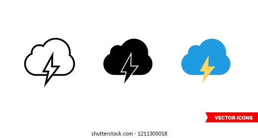 Cloudshot icon of 3 types: color, black and white, outline. Isolated vector sign symbol.
