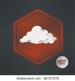 Cloud,stamp design on old dark background,grunge concept,vector