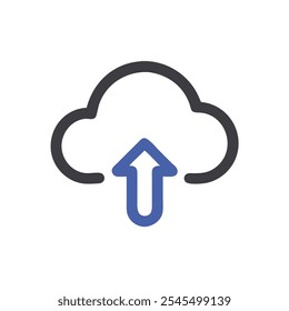 Cloud-Upload-Symbol, Vektorgrafik-Stil
