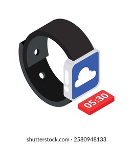 Cloudwatch  Vector Flat Isometric Icon Style illustration. Eps 10 File