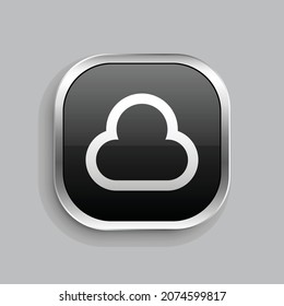 trübe 2 Linien Symbol Design. Glossy Button-Stil, abgerundetes Rechteck einzeln auf grauem Hintergrund. Vektorgrafik
