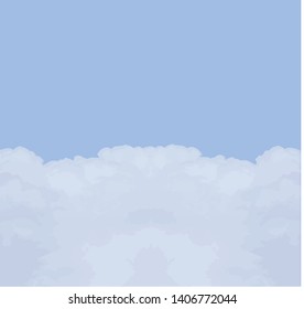 Cloudy background with beautiful blue sky With space for text-vector