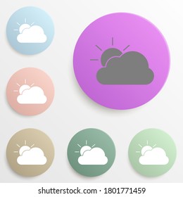 cloudy badge color set. Simple glyph, flat vector of web icons for ui and ux, website or mobile application