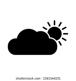 Cloudy black vector icon on white background