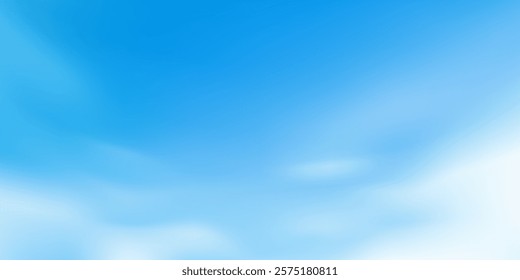 Cloudy blue sky gradient line. Simple day game background. Light circular cool sunburst summer vector. Bright white sunny soft spiritual sunshine. Pastel flare blast watercolor effect. Sun ray radial