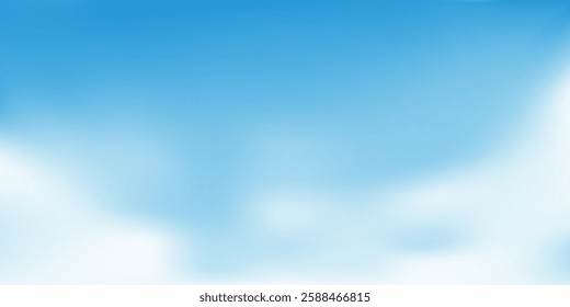 Cloudy blue sky gradient line. Simple day game background. Light circular cool sunburst summer vector. Bright white sunny soft spiritual sunshine. Pastel flare blast watercolor effect. Sun ray radial