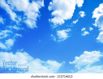 Cloudy blue sky vector background