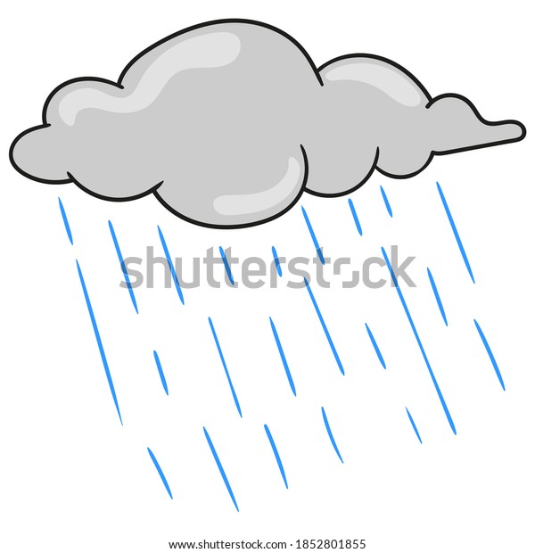 Cloudy Clouds Pouring Rain Vector Illustration Stock Vector (Royalty ...