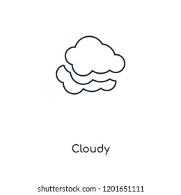 Cloudy concept line icon. Linear Cloudy concept outline symbol design. This simple element illustration can be used for web and mobile UI/UX.