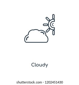 Cloudy concept line icon. Linear Cloudy concept outline symbol design. This simple element illustration can be used for web and mobile UI/UX.