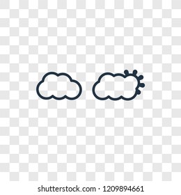 Cloudy concept vector linear icon isolated on transparent background, Cloudy concept transparency concept in outline style