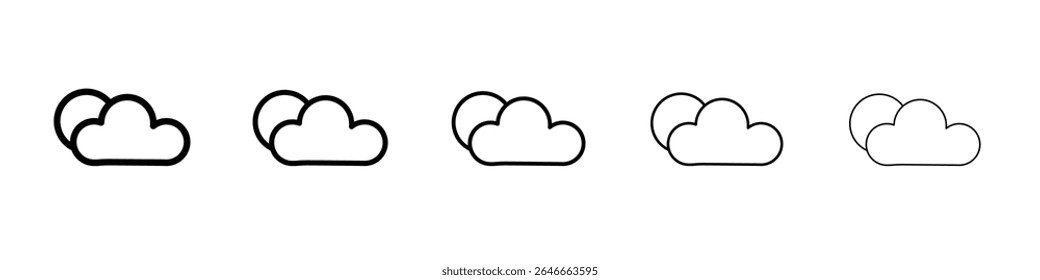 Cloudy Day icon black and white vector sign