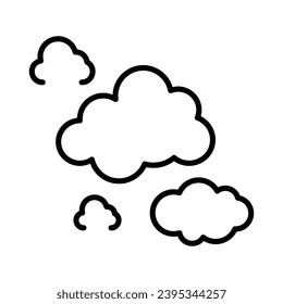 Cloudy Day-Symbol einzeln auf weißem Hintergrund, Vektorgrafik